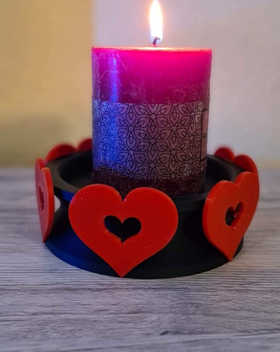 valentine's day candle holder by tiagobgpereira household decor decoration 3d print model - Mito3D