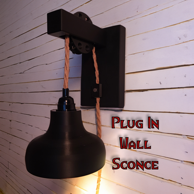plug in wall sconce - functionalart by makers mashup household decor 3d wallsconce lighting light home homedecor homedecoration homedecorations decorative decoration display art 3d print model - Mito3D
