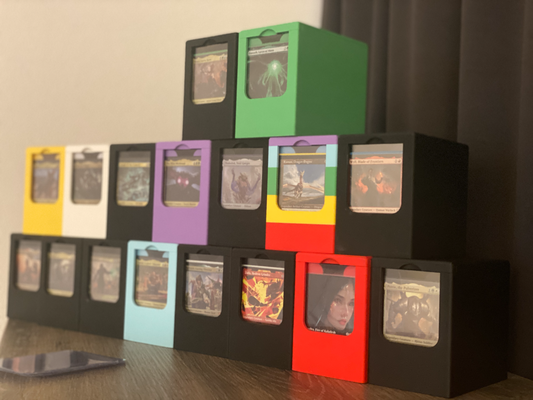 mtg comandante edh deckbox escaparate by chapio juguetes juegos cubierta caja tarjetas tokens bolso cargador superior pokemon cámara 3d print model - Mito3D