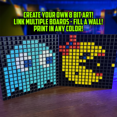 8 bit mural fabricant pixel art by fabricants écraser loisir diy rétro 8bit rétroart retro8bit 8bitpixelart arcade pokémon pac man gamins jeu jeux 3d print model - Mito3D