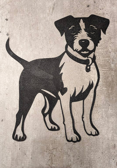 2d jack russell parete arte by angry p1p 2dart cane animale muraria walltattoo 3d print model - Mito3D