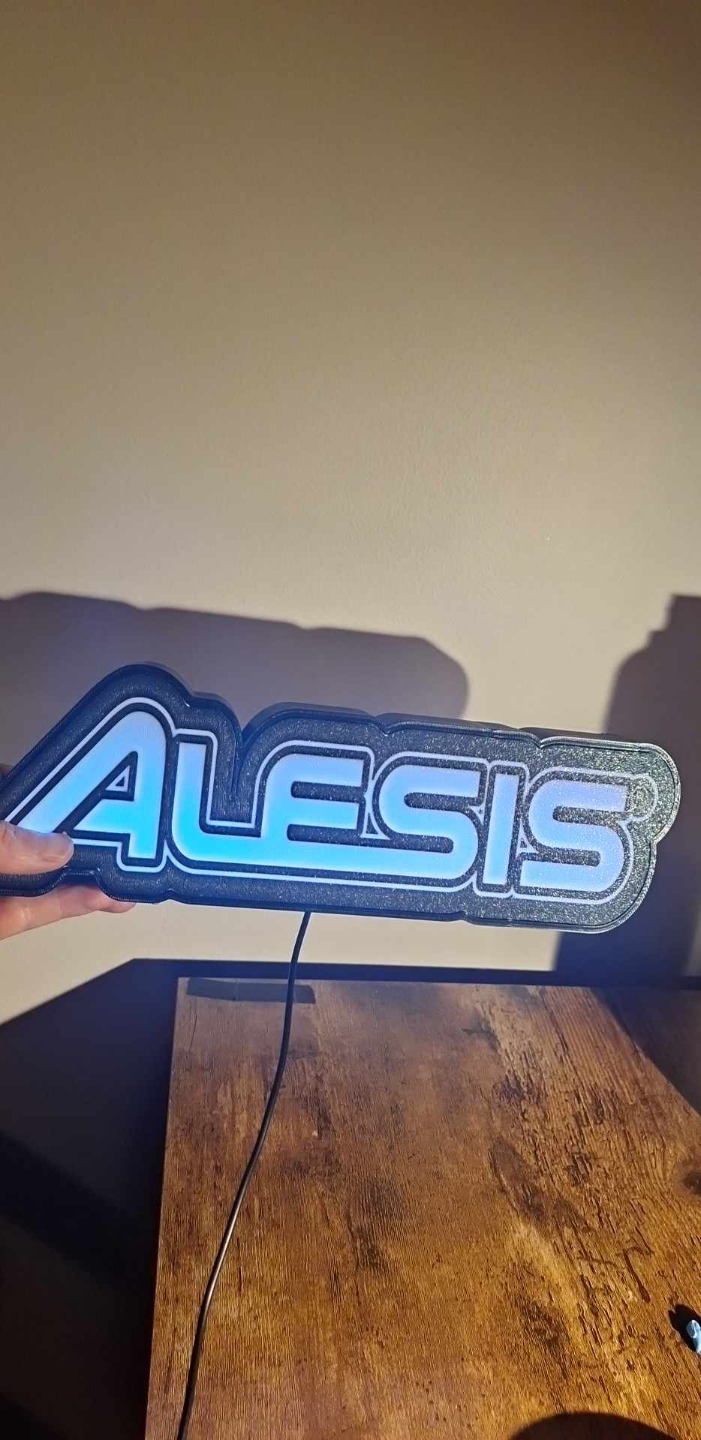 alesis drum lightbox by bruce wayne art signs & logos led box ledbox logo sign 3D print model - Mito3D