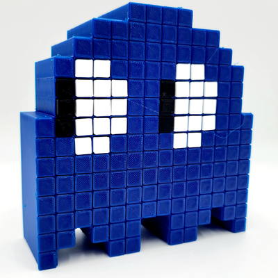 luminous ghost - 8 bit lighted by makers mashup toys & games pacman pac-man 8bit light roomdecor officedecor ledstrips led decor home homedecor homedecoration homedecorations decoration decorations display gameroom gamingroom 3d print model - Mito3D