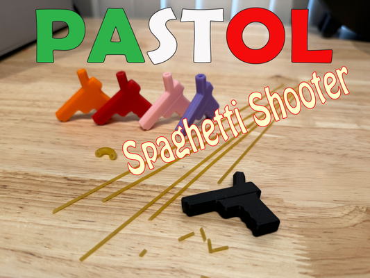 pastore spaghetti tiratore pasta pistola by hiro koiso corsa giocattoli giochi giocattolo maccheroni aperto trasportare portachiavi hirokoisoracing hrk 3d print model - Mito3D