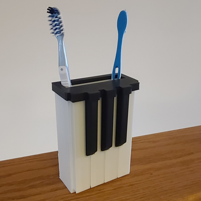 piano cepillo dientes soporte junestunes by hacedores triturar casa decoración mesa rectángulo porta baño hogar hogareña decoraciones decorativo 3d print model - Mito3D