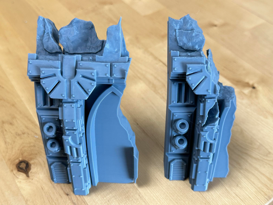 gótico nave estelar destruir endcaps remixado by martelo variação miniaturas guerra 40k warhammer30k horusheresy titanicus jogo wargameterrain 3d print model - Mito3D