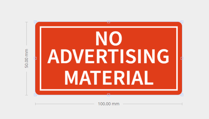 no advertising material by saitam generative 3d model my sign post warning 3d print model - Mito3D