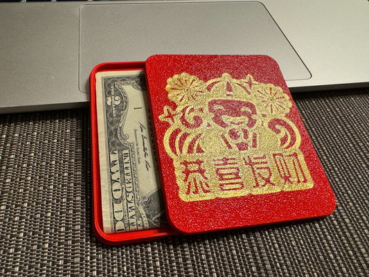 3dprintbox - lunar chineses year red envelope box li xi happy by household festivities lixi chinese lucky money of dragon 3d print model - Mito3D