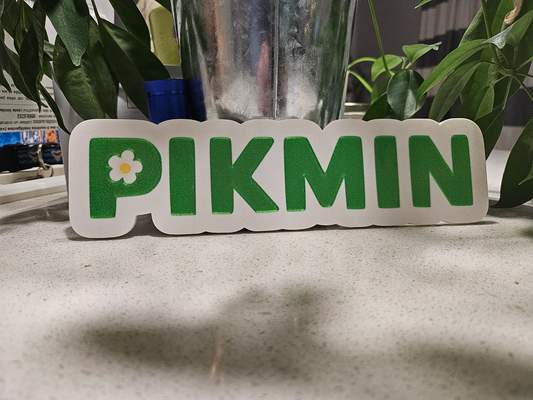 nintendo pikmin logo by tommy pistolet art panneaux logos 3d print model - Mito3D