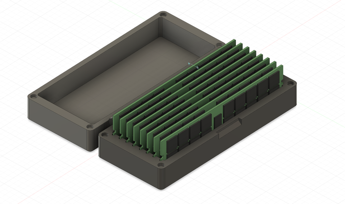 print in place dimm depolama kutu by starxd araçlar organizatörler pc durum kılıf 3d print model - Mito3D