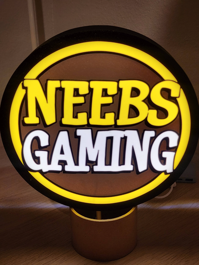 neeb giochi lightbox by drewzuki arte segni loghi neebsgaming guidato luce scatola giocatore pc parete muraria 3d print model - Mito3D