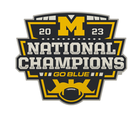 2023 national championship michigan wolverines logo magnet by 3dprintdaily art signs & logos football refridgeratormagnet ncaa 3d print model - Mito3D