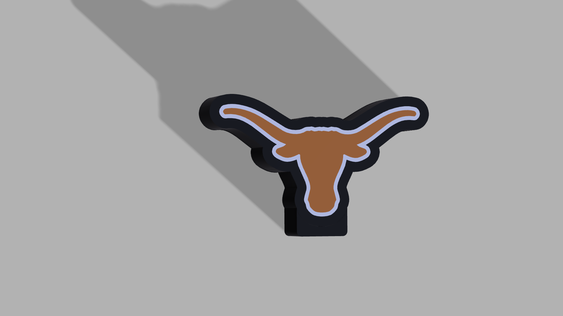 texas longhorns luz caixa luminária conduziu placa ficar pé by acender lâmpada casa decoração futebol 3D print model - Mito3D