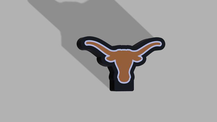 texas longicorne lumière boîte lampe led signe supporter by allumer ménage décor football 3d print model - Mito3D