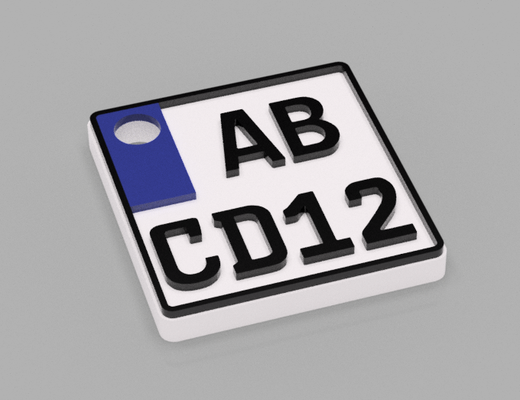 numberplate license plate keyring remix motorcycle remixed by markus710 hobby & diy vehicles multicolor car fusion360 fusion key bike motorcyle 3d print model - Mito3D