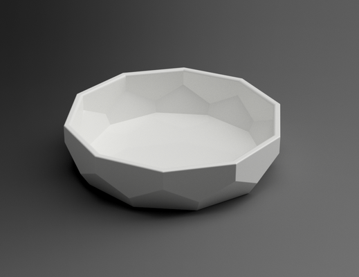 poly tray bowl remixed by markus710 household house models lowpoly home key catchalltray 3d print model - Mito3D