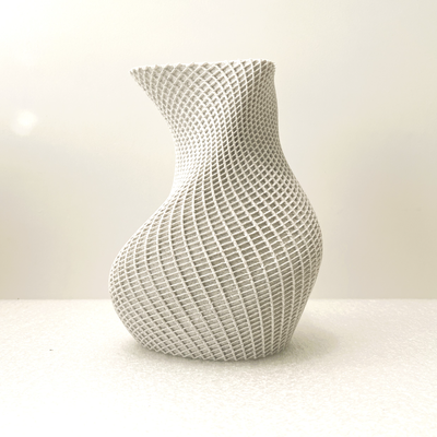 organic flow hex vase by house garden living generative 3d model my art swirl faux flowers 3d print model - Mito3D