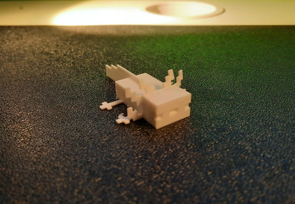 minecraft axolotl by corpo meccanico arte sculture 3d print model - Mito3D