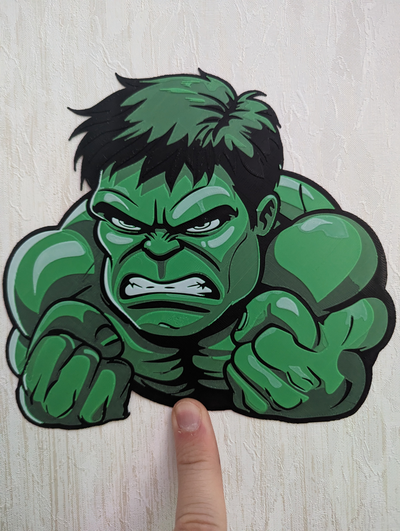 forja chapéus hulk by calça generativo 3d modelo litofano maravilha herói bravo 2d 2dart arte parede verde 3d print model - Mito3D