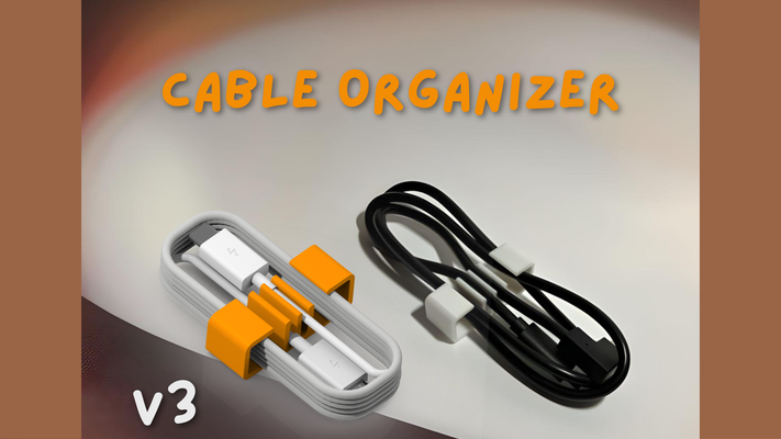 kabel veranstalter v3 by franceschellifederico werkzeuge zubehör schreibtisch büro einfach drucken box 3d print model - Mito3D