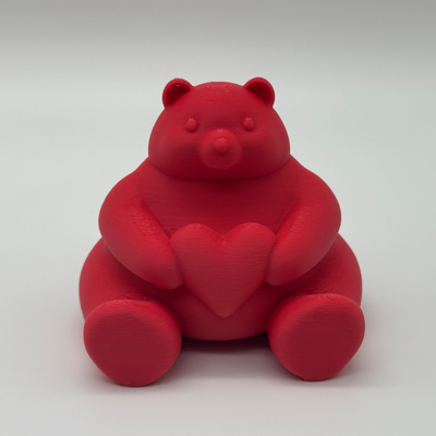 cute valentine's day bear by layrgoods art sculptures valentines valentinesday heart love 3d print model - Mito3D