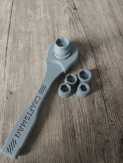 toy ratchet socket wrench by crafty maker toys & games tool tools handtools socketwrench kidstoys ratcheting ratchets wrenches ratchettool ratchetwrench miniratchet 3d print model - Mito3D