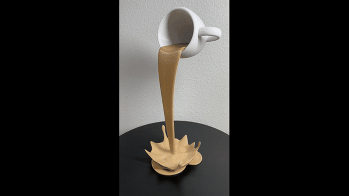 spilling coffee floating cup hidden mickey remixed by mikepasquariello art sculptures disney mouse world disneyland sculpture kitchen accessories home gallery accessory 3d print model - Mito3D