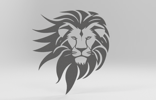 lion 2d stencil wall art by desmofaby 3d print model - Mito3D