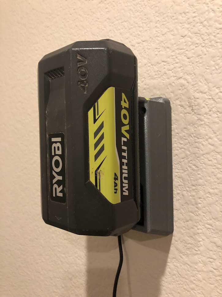 ryobi 40 volt chargeur mur monter by vagabonder outils 40v batterie support 3D print model - Mito3D