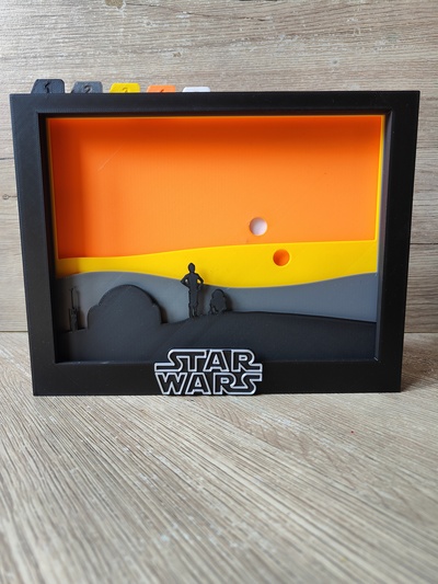 star wars tatooine shadow box a by crafty maker art models starwars silhouette silhouettes shadowbox silhouetteart silhouetteportrait 3d print model - Mito3D