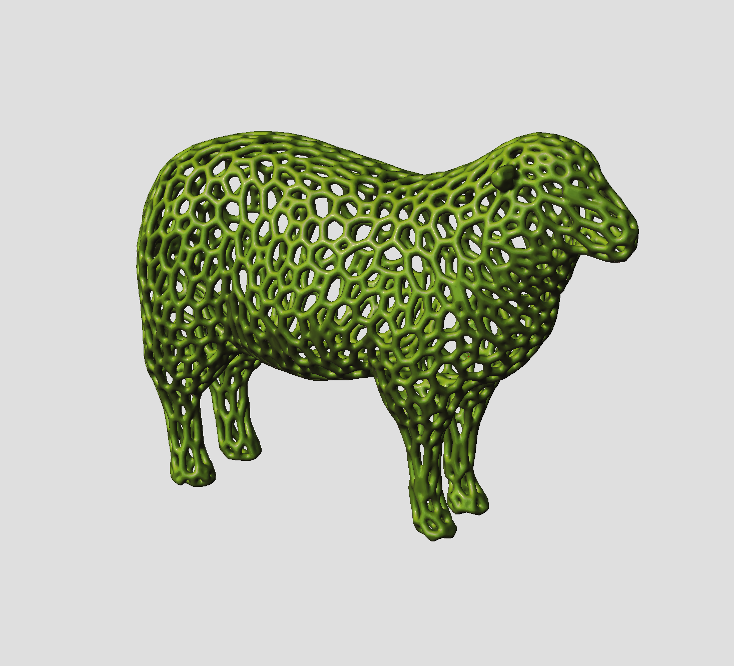 voronoi mouton remixé by xéras ménage décor animal 3D print model - Mito3D