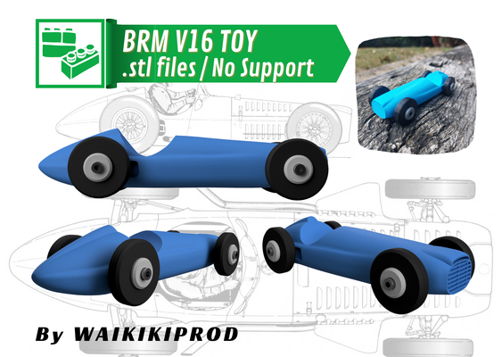 brm v16 oyuncak by waikikiprod hobi kendin yap araçlar tekerlek retro oyuncaklar çocuklar araba kıpır çocuk araç arabalar dinlenme aracı oyuncakları i̇nşaat tekerlekli vintagetoy yapı cartoy jouet tasarımı voiture brmv16 3d print model - Mito3D