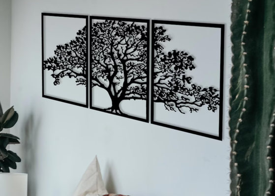 wall art - tree 3pcs by maegu 2d tattoo 3d print model - Mito3D