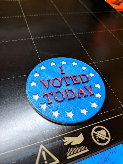 i voted today badge by themidnightsmith art signs & logos coin thingiverse vote ivotedtoday 3d print model - Mito3D