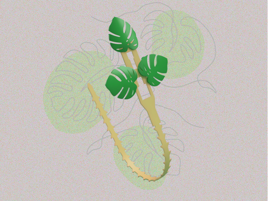 plante attache monstera style by chipotle ménage jardin plantes boucler vert réparer marron bois feuille maison tropical fixation déco 3d print model - Mito3D