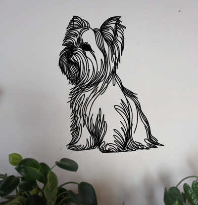 yorkie pared arte by juguetesbythomas 2d perro rápido silueta gato pelota hilo murciélago sombrero correr divertido juguete 3d print model - Mito3D