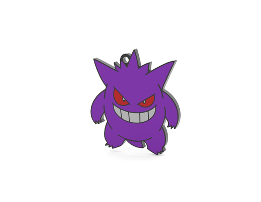 gengar chaveiro pokémon by lobo selvagem 3d arte 2d acessórios 2dart bambulab 3d print model - Mito3D