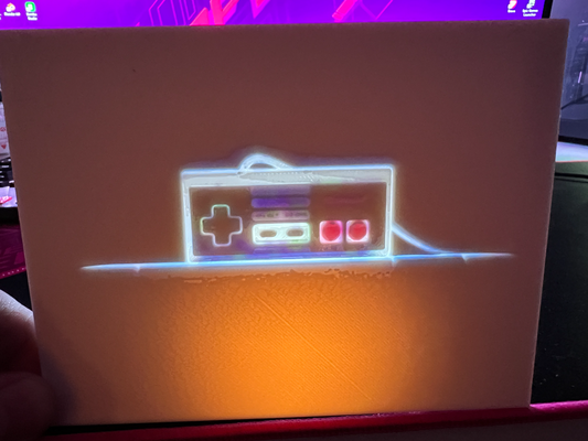 cmyk lithophane nes controller by bobbanski generative 3d model hueforge & nintendo 3d print model - Mito3D