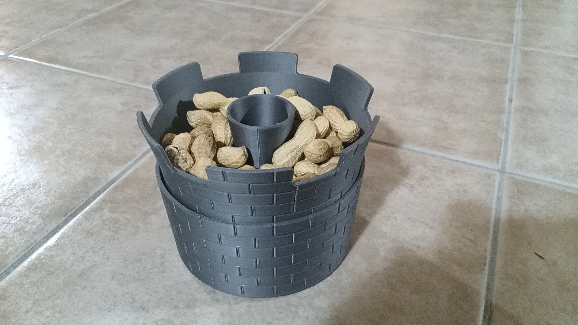 pistachio or peanut bowl chess tower model by robertotestalab3d household house models snack peanuts pieces kitchen accessories accessory basket lid 3D print model - Mito3D