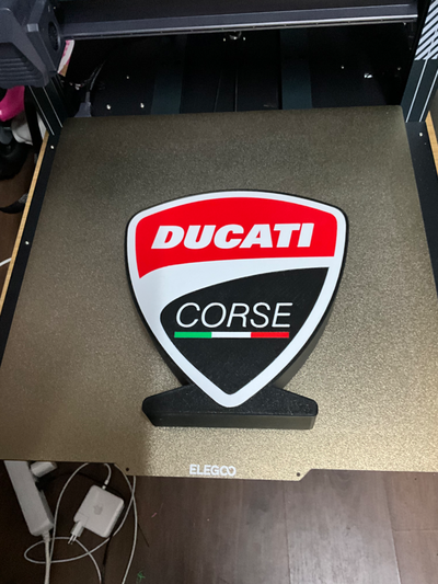 ducati corse guidato lightbox stl dispo by vitormhs arte segni loghi apparecchio logo moto gp cartello 3d print model - Mito3D