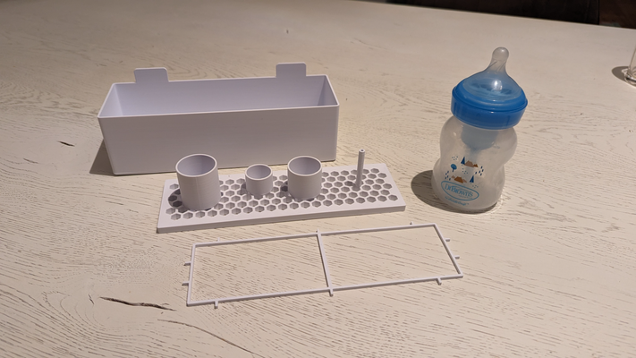 dr brown's options+ driptray by richardbernards household house models drbrowns brown browns options driprack dripbox baby babybottle bottle 3d print model - Mito3D