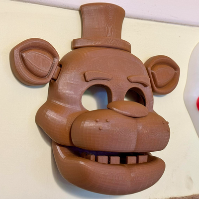 freddy fazbear mask - wall mounted five nights at freddy's remixed by faran3d props & cosplays masks helmets fnaf freddys bonnie chica foxy marionette 3d print model - Mito3D