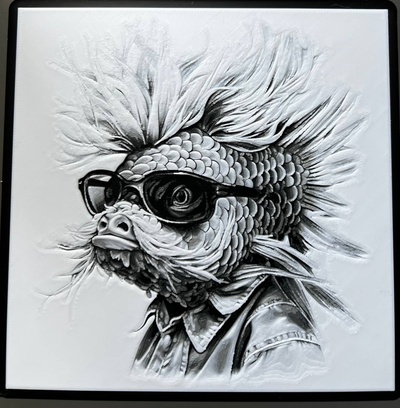 punk goldfisch seltsam tiere by donmatis kunst modelle hutschmiede 3d print model - Mito3D