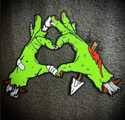 zombie cuore forma mani by wagzprintz arte 2d sermone mostro san valentino amore coppie 3d print model - Mito3D