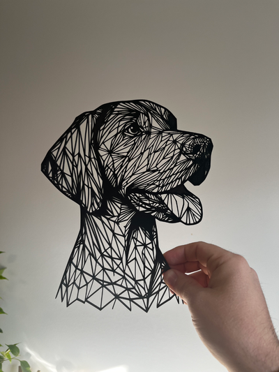 perro estructura metálica arte by imprimircnp 2d alemán pelo corto puntero geométrico pared perrito lindo lindoanimal animal sencillo amante 3d print model - Mito3D