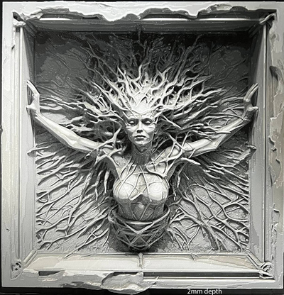 rooted in frame by donmatis art models painting hueforge filament 3d print model - Mito3D