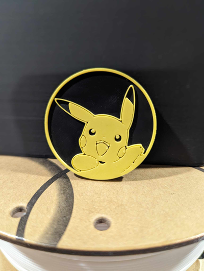 pikaçu pokemon madeni para by joeythatoneguy oyuncaklar oyunlar karakterler 3d print model - Mito3D