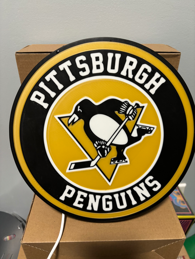 pittsburgh pinguini luce scatola by futuro canada arte segni loghi nhl hockey 3d print model - Mito3D