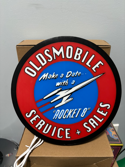 oldsmobile retro licht box by zukunft kanada kunst zeichen logos autos 3d print model - Mito3D