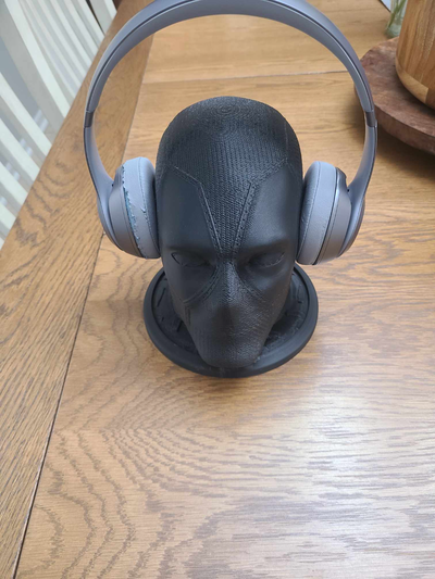 dead pool casque musique titulaire soutien by jkmayfield26 outils organisateurs morte bassin merveille buste tête 3d print model - Mito3D